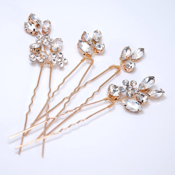 Dreamer's Petal Harmony Set of 4 Hair Pins , Swarovski Hair pins Set, Bridal Hair Accessories, Gift For Her